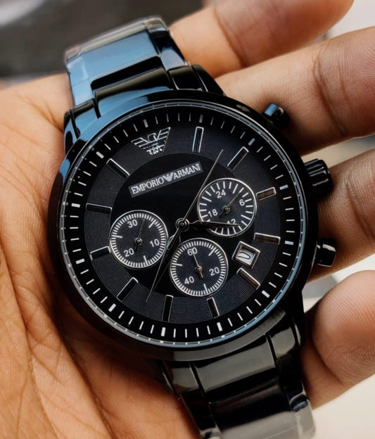 Emporio Armani  Fully Black Premium Luxury Watches for Every Personality for men