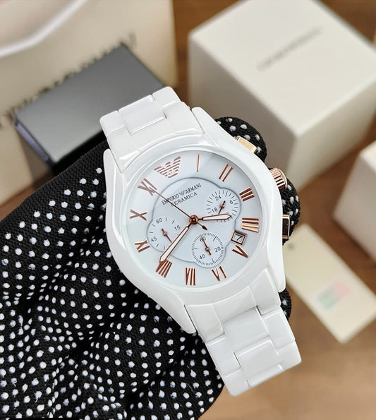 Emporio Armani Ceramica  Premium Luxury Off- white Dial  Watches for Every Personality for men