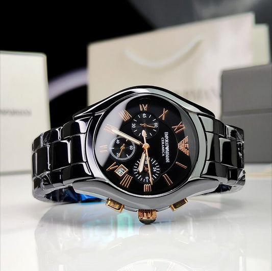 Emporio Armani Ceramica  Premium Luxury All Black Dial  Watches for Every Personality for men