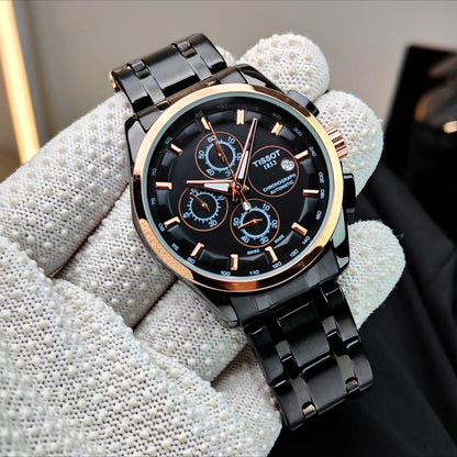 Luxury Black Chronograph Watch for Men | Premium Stainless Steel Sports Watch