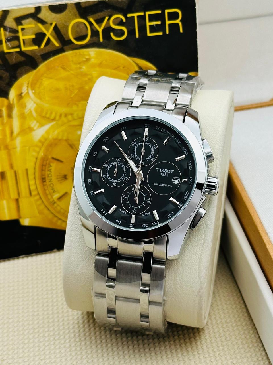 Luxury Black Chronograph Watch for Men | Premium Stainless Steel Sports Watch